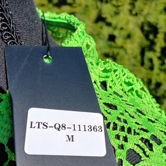 Amazing Neon Green Crochet Lace Tie-Front Cover-Up - Picture 11 of 13